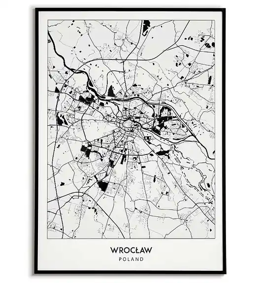 Bezpieczna płatność Plakat miasto POLSKA - WROCŁAW obraz MAPA