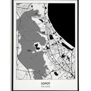 Rabat Plakat miasto POLSKA - SOPOT obraz MAPA