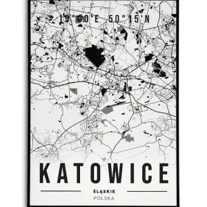 Zniżka Plakat miasto POLSKA - KATOWICE obraz MAPA