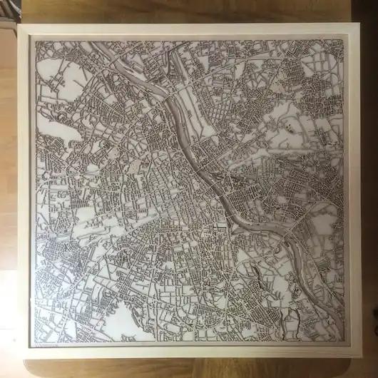 CityWood - Drewniana Mapa Warszawa 60x60cm Tylko do końca tygodnia