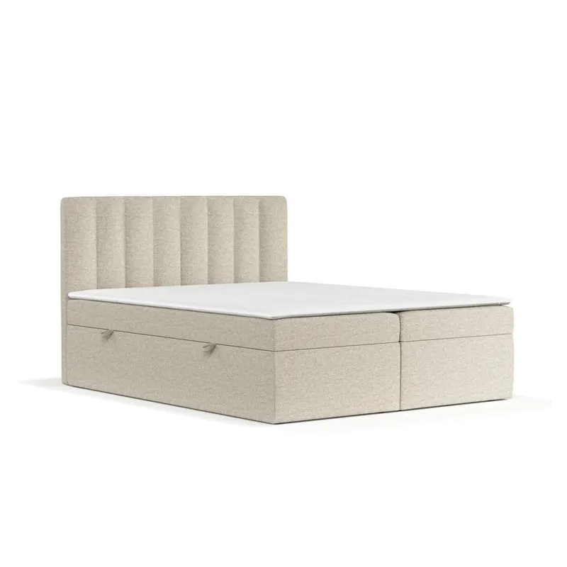 Zamów dziś Beżowe łóżko boxspring ze schowkiem 160x200 cm Novento – Maison de Rêve Bonami