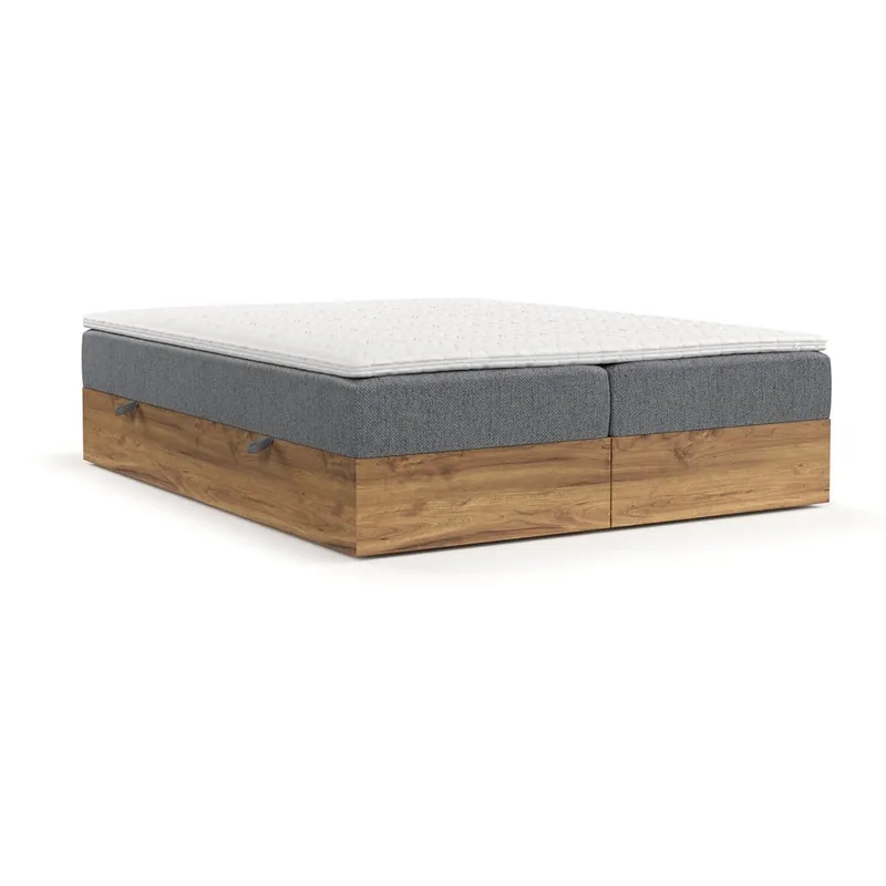 Ostatnie sztuki Szaro-naturalne łóżko boxspring ze schowkiem 140x200 cm Faro – Maison de Rêve Bonami