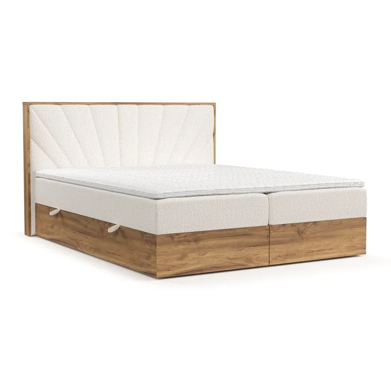 Kremowo-naturalne łóżko boxspring ze schowkiem 180x200 cm Asahi – Maison de Rêve Bonami Ograniczona ilość