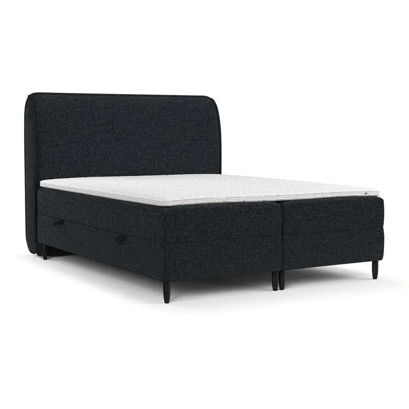 Zniżka Czarne łóżko boxspring ze schowkiem 140x200 cm Melba – Maison de Rêve Bonami