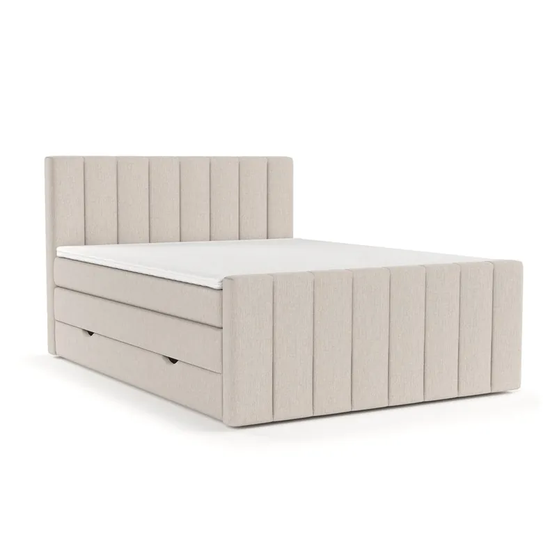 Beżowe łóżko boxspring ze schowkiem 160x200 cm Ruby – Maison de Rêve Bonami Bezpieczna płatność