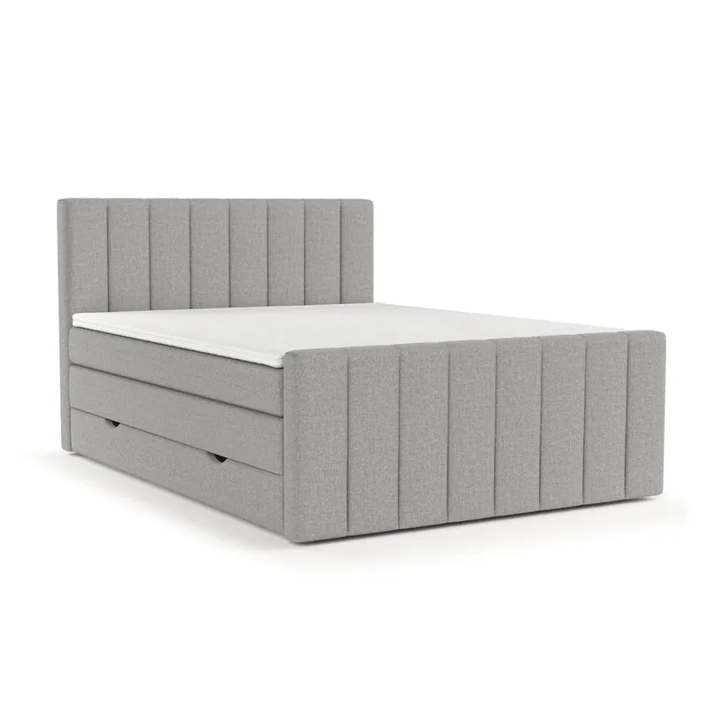 Jasnoszare łóżko boxspring ze schowkiem 140x200 cm Ruby – Maison de Rêve Bonami Szybka wysyłka