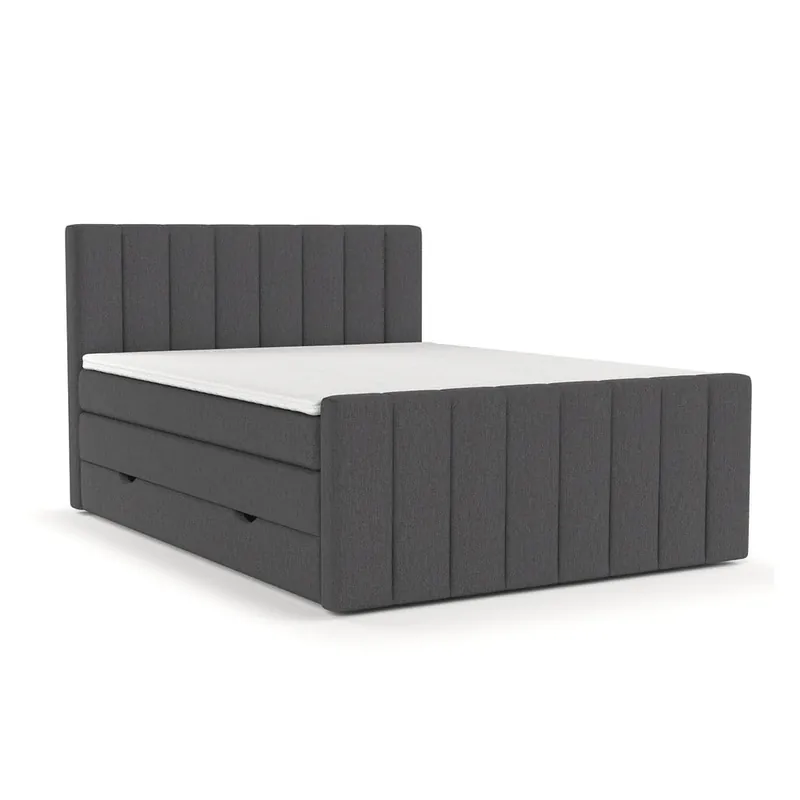 Taniej Szare łóżko boxspring ze schowkiem 180x200 cm Ruby – Maison de Rêve Bonami