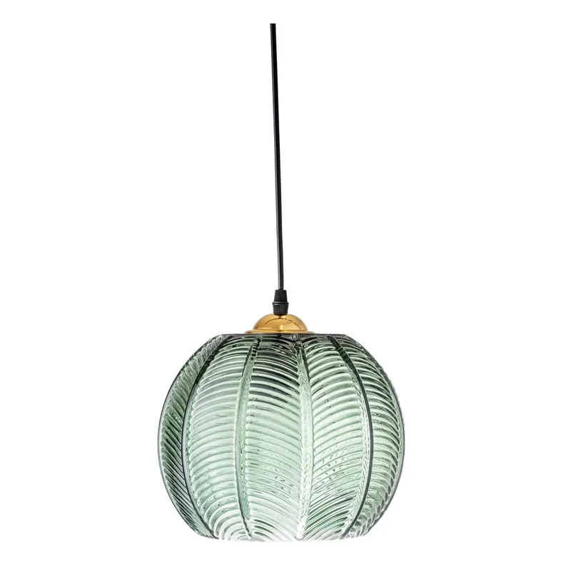 Zielona lampa wisząca ze szklanym kloszem ø 22 cm Adar – Bloomingville Bonami Rabat