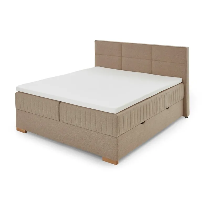 Beżowe łóżko boxspring ze schowkiem 160x200 cm Tambo – Meise Möbel Bonami Szybka dostawa