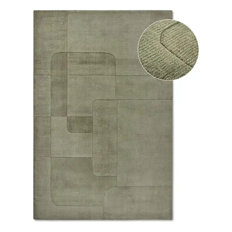 Zielony wełniany dywan tkany ręcznie 80x150 cm Charlotte – Villeroy&Boch Bonami Szybka wysyłka