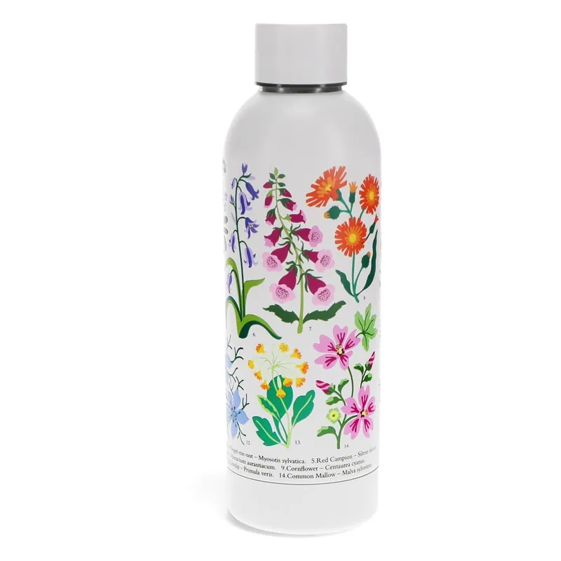 Biała butelka ze stali nierdzewnej 500 ml Wild Flowers – Rex London Bonami Wysoka jakość