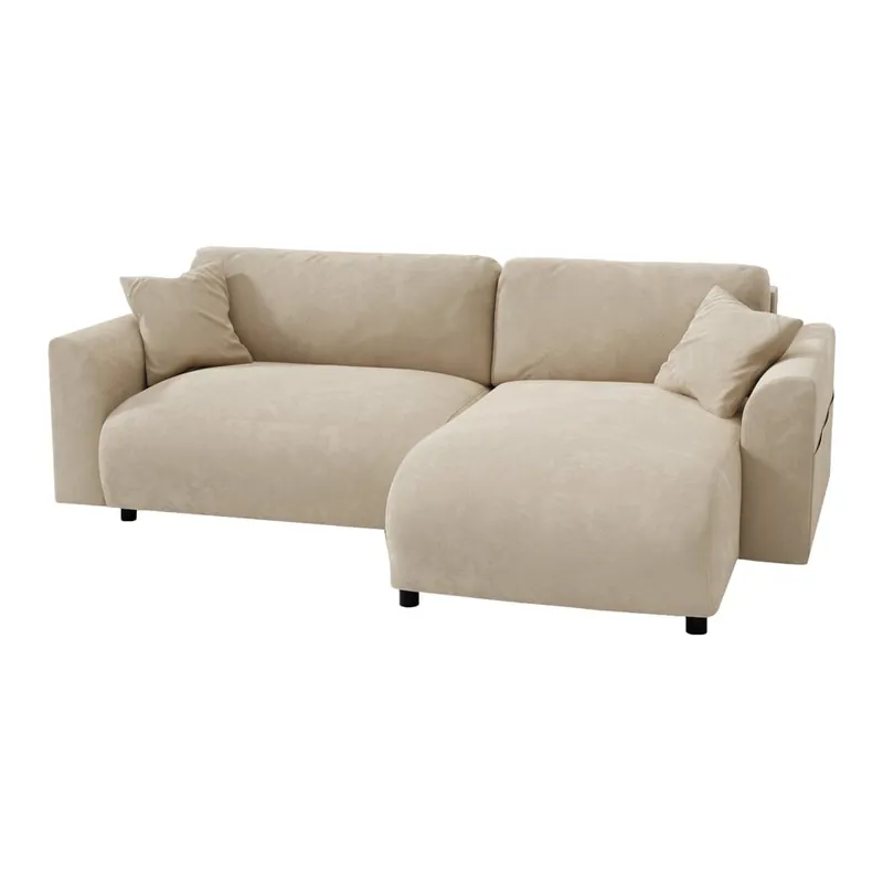 Oferta limitowana Beżowy aksamitny narożnik (strona zmienna) Lorine – Ropez Bonami