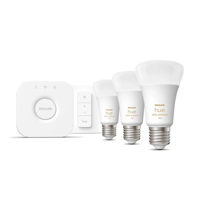 Inteligentny zestaw startowy 5 szt. z gwintem E27, 11 W White ambiance – Philips Hue Bonami Taniej