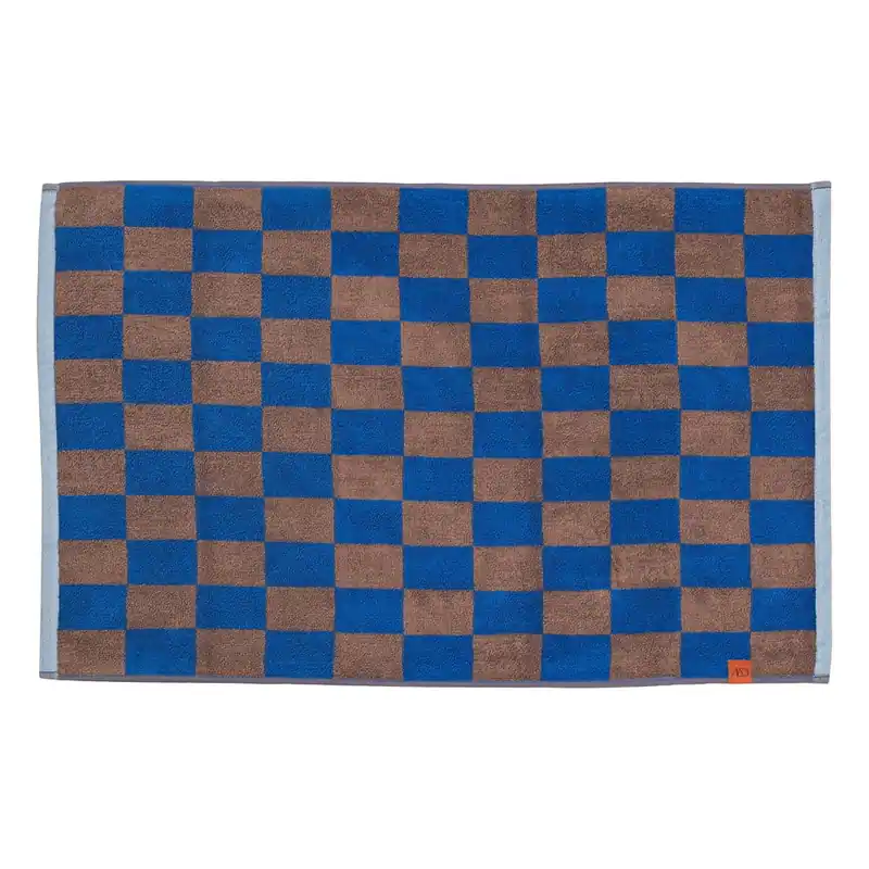 Niebiesko-brązowy dywanik łazienkowy z bio bawełny 50x80 cm Retro – Mette Ditmer Denmark Bonami Premium