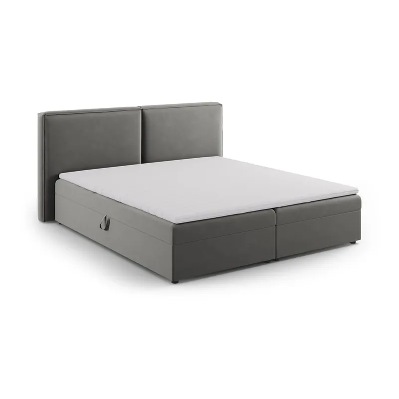 Szare łóżko boxspring ze schowkiem 180x200 cm Arendal – Cosmopolitan Design Bonami Ostatnia szansa