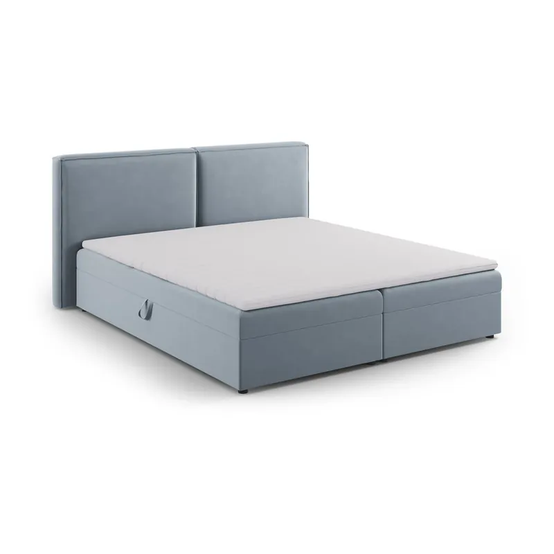 Jasnoniebieskie łóżko boxspring ze schowkiem 180x200 cm Arendal – Cosmopolitan Design Bonami Wyjątkowa oferta