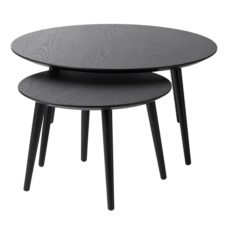 Hit cenowy Czarne okrągłe stoliki zestaw 2 szt. ø 88 cm Adda – Unique Furniture Bonami