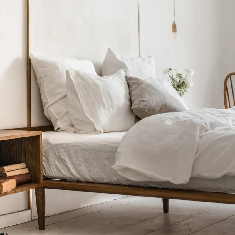 Nie przegap Białe prześcieradło z mieszanki lnu z gumką 180x200 cm – Linen Tales Bonami