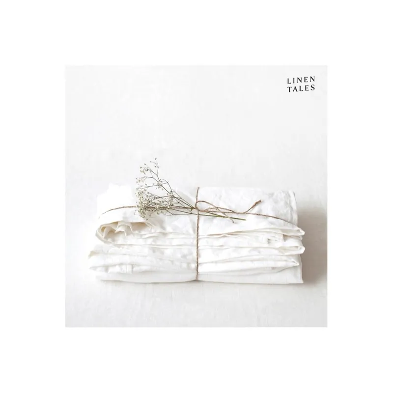 Białe prześcieradło z mieszanki lnu 230x270 cm – Linen Tales Bonami Tani