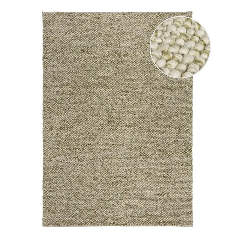 Bestseller Dywan z mieszanki wełny tkany ręcznie w kolorze khaki 80x150 cm Minerals – Flair Rugs Bonami