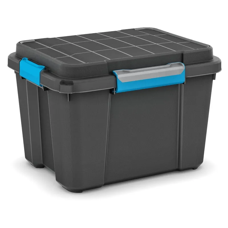 Zamów teraz Czarny plastikowy pojemnik z pokrywką 49,5x39x34 cm Scuba Box – KIS Bonami