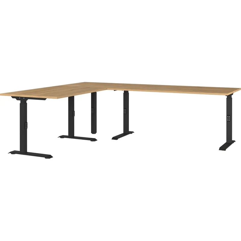 Premium Biurko z regulacją wysokości z blatem w dekorze dębu 200x240 cm Agenda – Germania Bonami