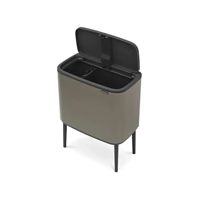 Wybór klientów Szary stalowy kosz na śmieci do segregacji odpadów otwierany na dotyk 34 l Bo Touch Bin – Brabantia Bonami