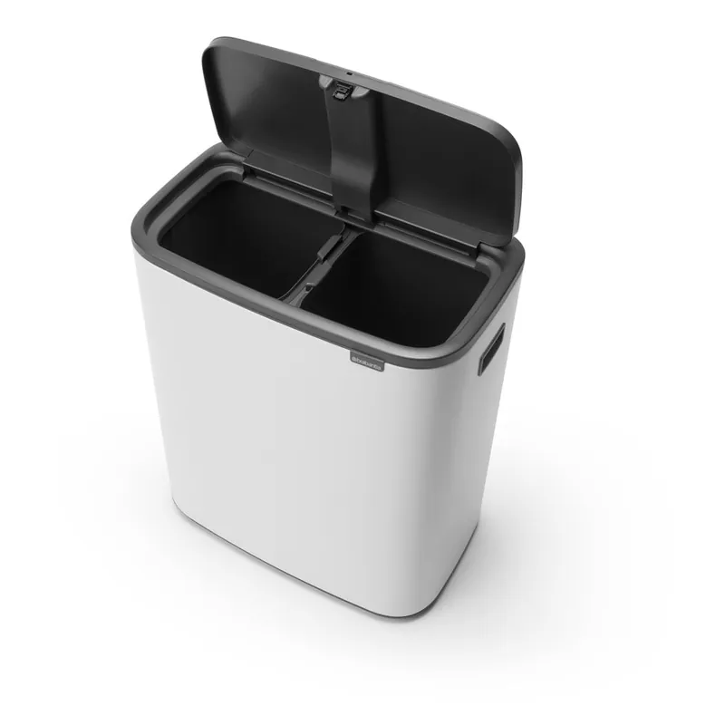 Biały stalowy kosz na śmieci do segregacji odpadów otwierany na dotyk 60 l Bo Touch Bin – Brabantia Bonami Wyprzedaż