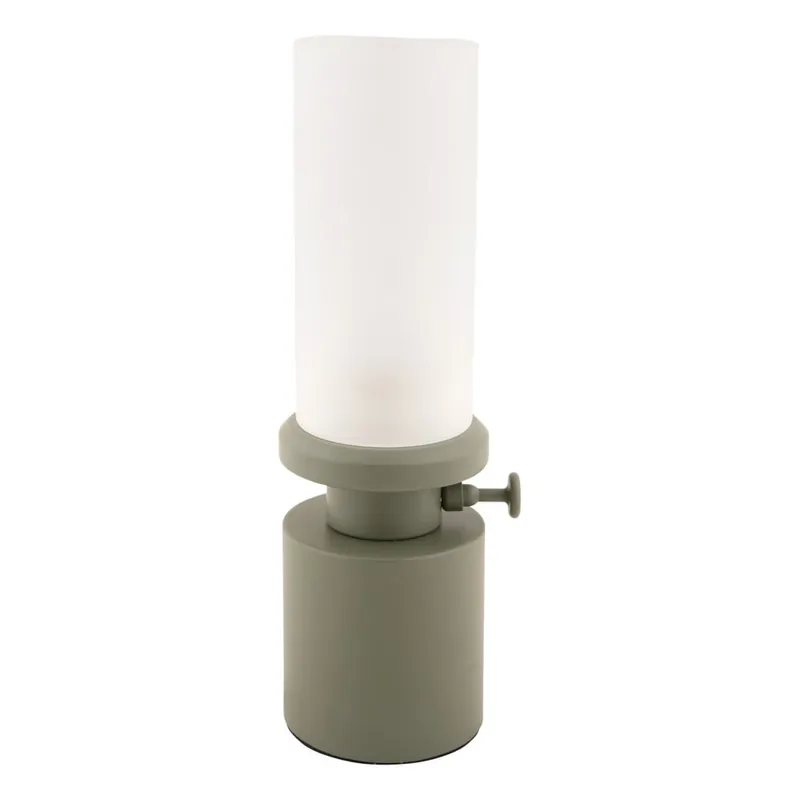 Oferta Lampa stołowa LED w kolorze khaki ze ściemniaczem i metalowo-szklanym kloszem (wysokość 29,5 cm) Camp – Leitmotiv Bonami