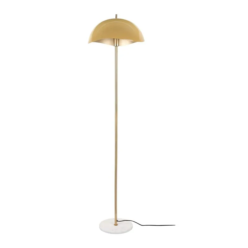 Lampa stojąca w musztardowo-złotym kolorze z metalowym kloszem (wysokość 154 cm) Waved – Leitmotiv Bonami Ostatnia szansa