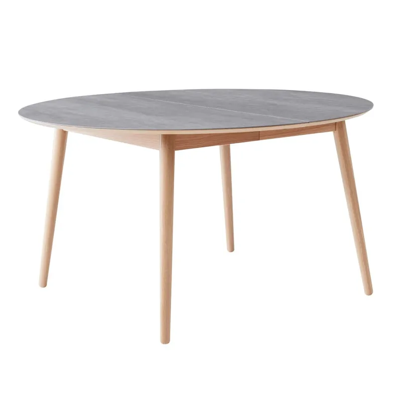 Okrągły rozkładany stół z dodatkowym blatem z ceramicznym blatem ø 135 cm Meza – Hammel Furniture Bonami Taniej
