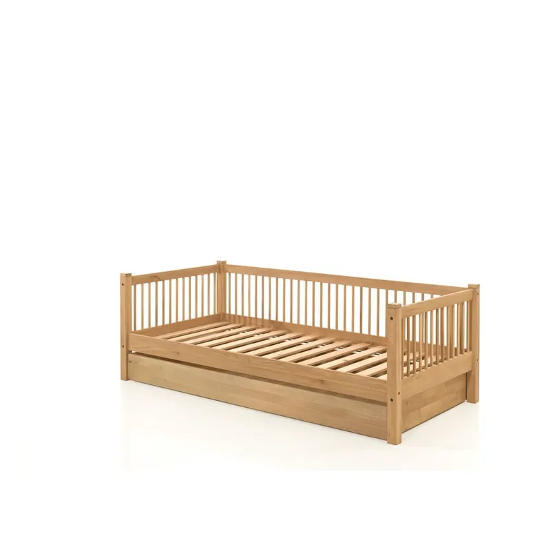 Łóżko dziecięce z litego drewna dębowego z wysuwanym łóżkiem i schowkiem 90x200 cm Forrest – Vipack Bonami Darmowy zwrot