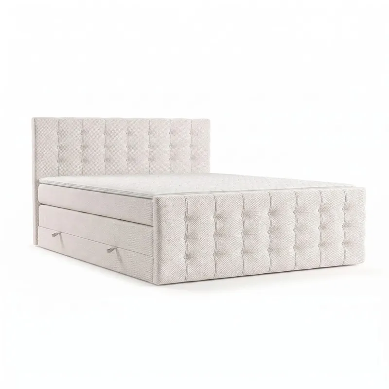 Kremowe łóżko boxspring ze schowkiem 200x200 cm Blend – Maison de Rêve Bonami Nowość