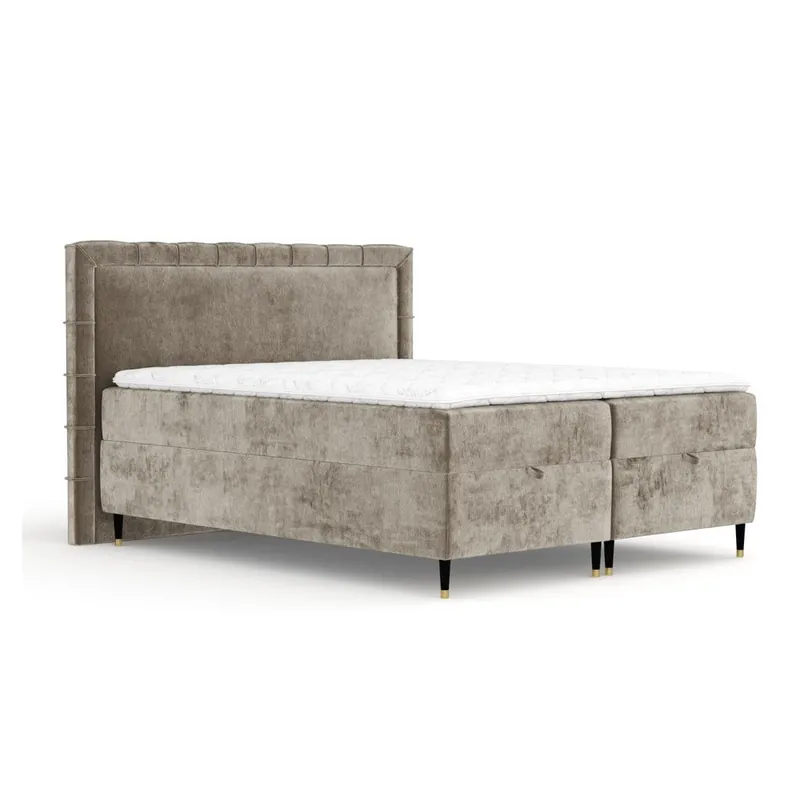 Beżowe łóżko boxspring ze schowkiem 200x200 cm Voyage – Maison de Rêve Bonami Dodaj do koszyka