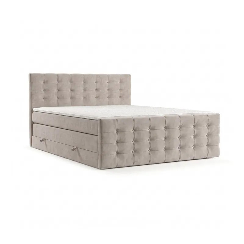 Beżowe łóżko boxspring ze schowkiem 160x200 cm Blend – Maison de Rêve Bonami Rabat