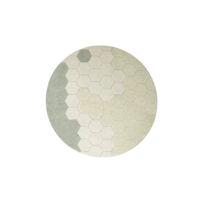 Bestseller Jasnozielony bawełniany okrągły dywan tkany ręcznie odpowiedni do prania ø 140 cm Honeycomb Blue Sage – Lorena Canals Bonami