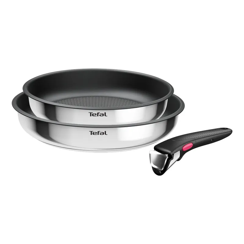 Wyjątkowa oferta Patelnie zestaw 2 szt. z powłoką nieprzywierającą/z odpinaną rączką ze stali nierdzewnej ø 26 cm INGENIO Cook Eat L8813S75 – Tefal Bonami