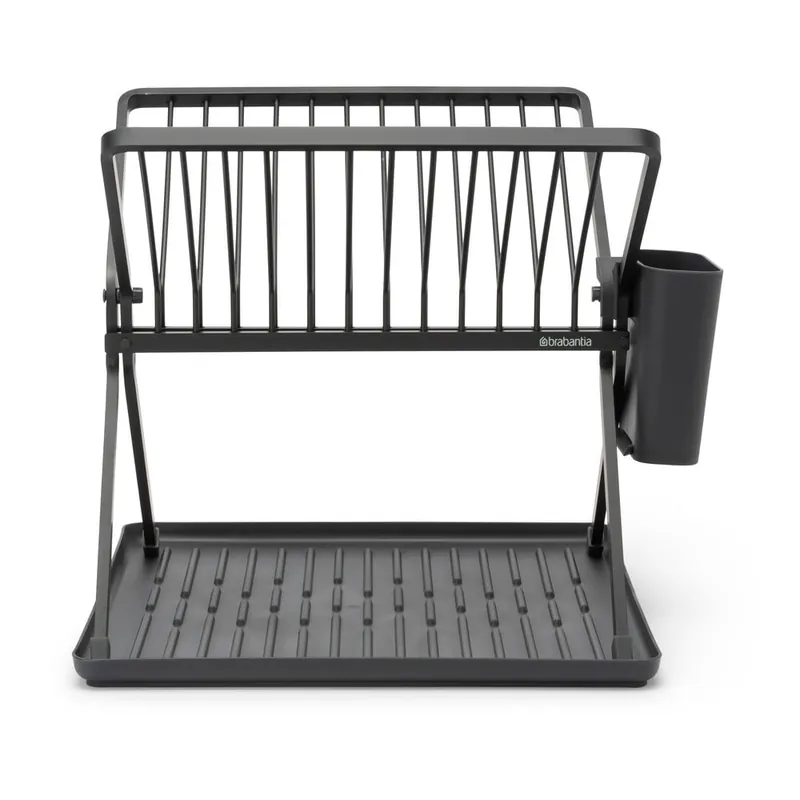 Ciemnoszary metalowy dwupiętowy ociekacz 37x33 cm – Brabantia Bonami Nowy