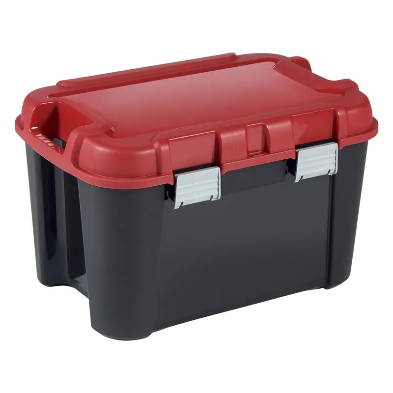Czerwono-czarny plastikowy pojemnik z pokrywką 59x39,5x36 cm Totem – Curver Bonami Promocja