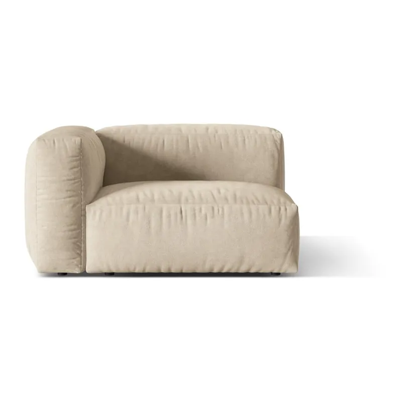 Oferta limitowana Beżowy aksamitny moduł sofy (lewostronny) Martina – Micadoni Bonami
