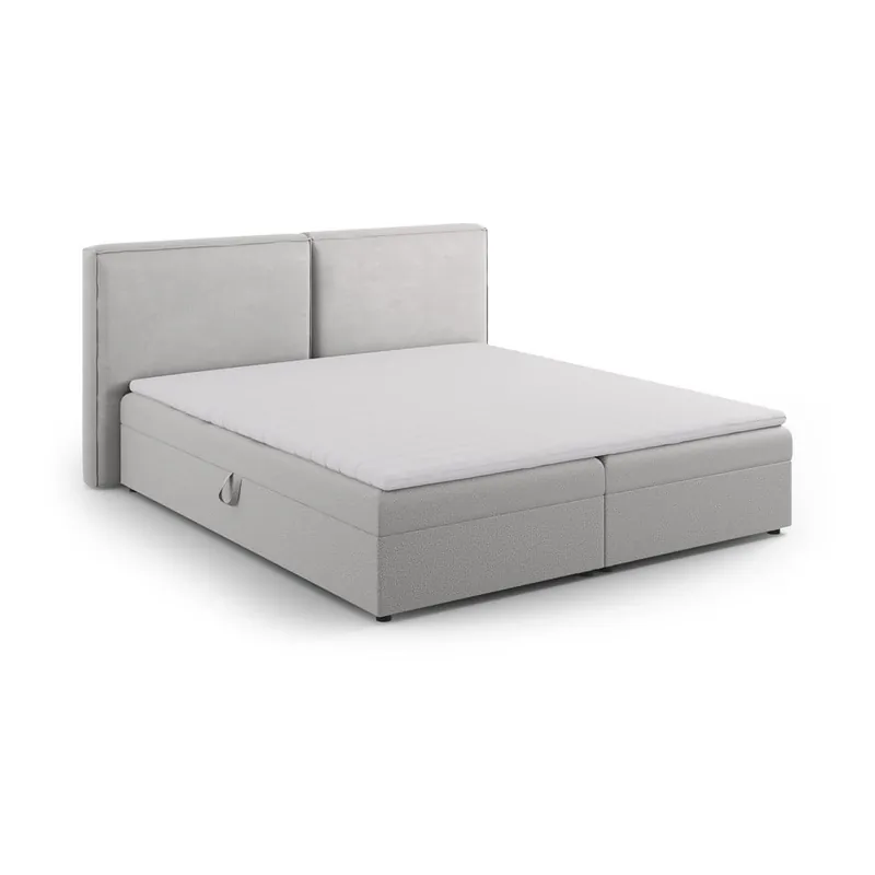 Bestseller Jasnoszare łóżko boxspring ze schowkiem 180x200 cm Arendal – Cosmopolitan Design Bonami