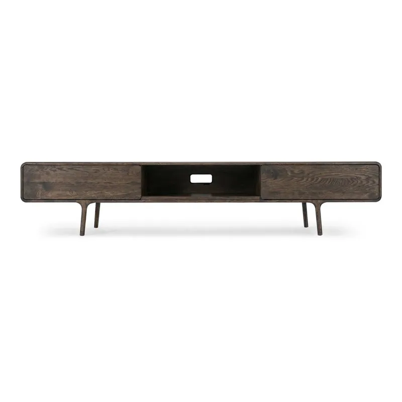 Cena promocyjna Brązowa szafka pod TV z litego drewna dębowego 220x45x45 cm Fawn – Gazzda Bonami