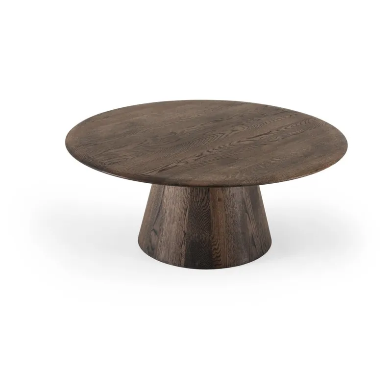 Brązowy okrągły stolik z litego drewna dębowego ø 80 cm Mushroom – Gazzda Bonami Oferta limitowana