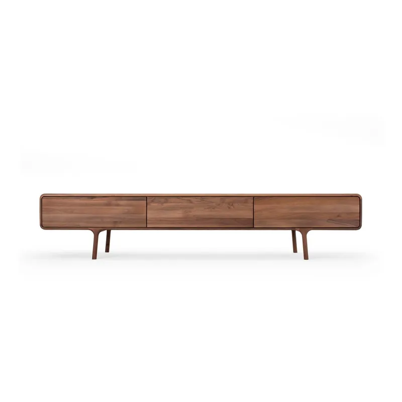 Brązowa szafka pod TV z litego drewna orzechowego 220x45x45 cm Fawn – Gazzda Bonami Bezpieczna płatność