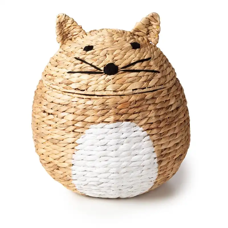 Dziecięcy kosz na zabawki z hiacyntu wodnego w naturalnym kolorze ø 40x43 cm Cat – Compactor Bonami Tani