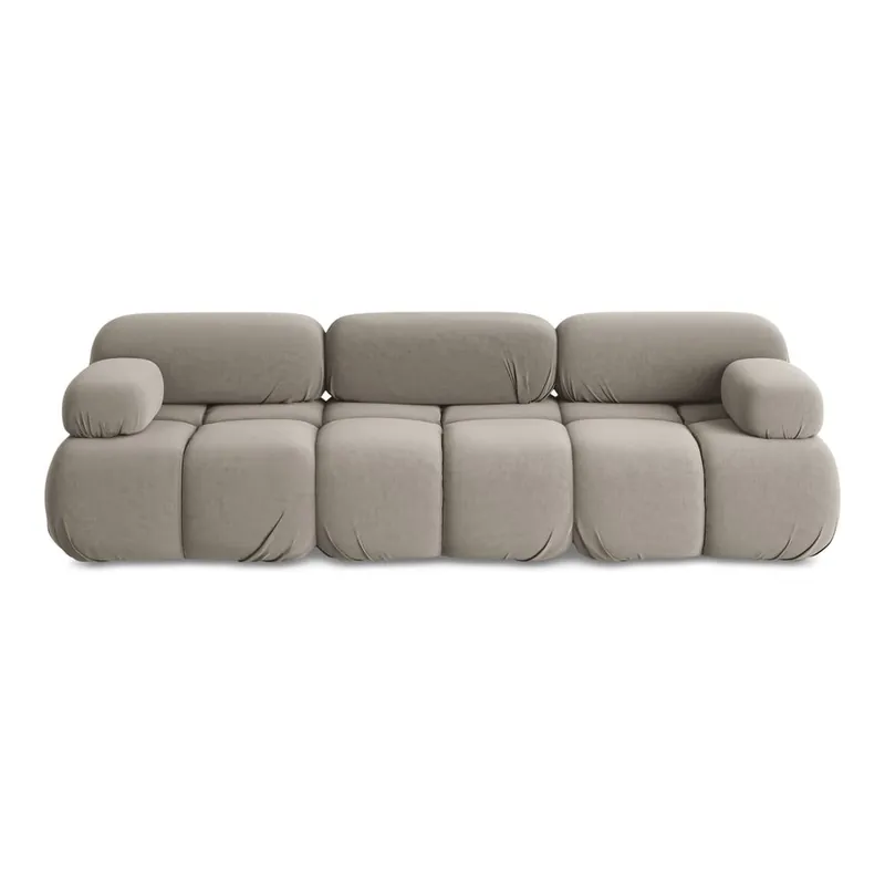Beżowa aksamitna sofa modułowa 285 cm Lokua – Makamii Bonami Darmowy zwrot