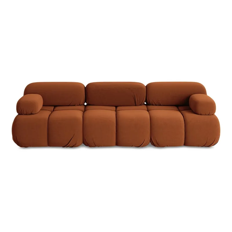 Bezpieczne zakupy Pomarańczowa aksamitna sofa modułowa 285 cm Lokua – Makamii Bonami