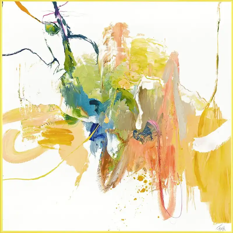 Promocja Obraz z ręcznie malowanymi elementami 102x102 cm Confidential Yellow – Malerifabrikken Bonami