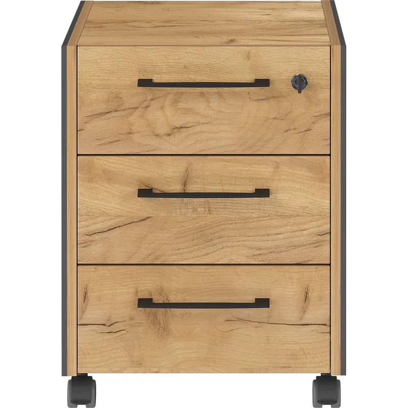 Antracytowo-naturalna szafka w dekorze dębu 42x54x49 cm Podium – Germania Bonami Okazja