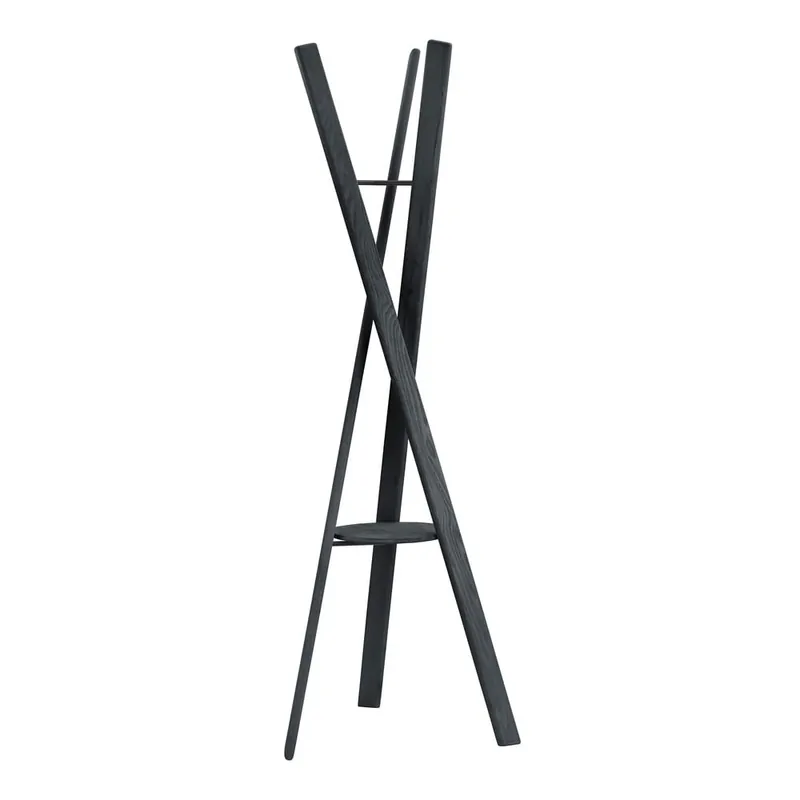 Wyjątkowa oferta Czarny wieszak z litego drewna dębowego 62x176 cm Rakku – Blomus Bonami
